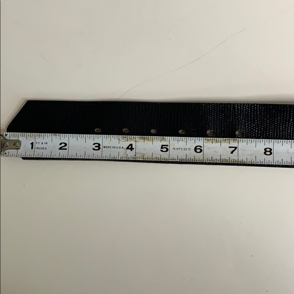 Caviar Faux Leather wide Black Rectangle Buckle Belt women’s - Picture 8 of 8